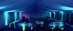 Deep blue moodlighting in marquee